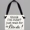 Ritzy Rose Cute Ring Bearer Sign - Black on 11x8in White Linen Cardstock with Black Ribbon